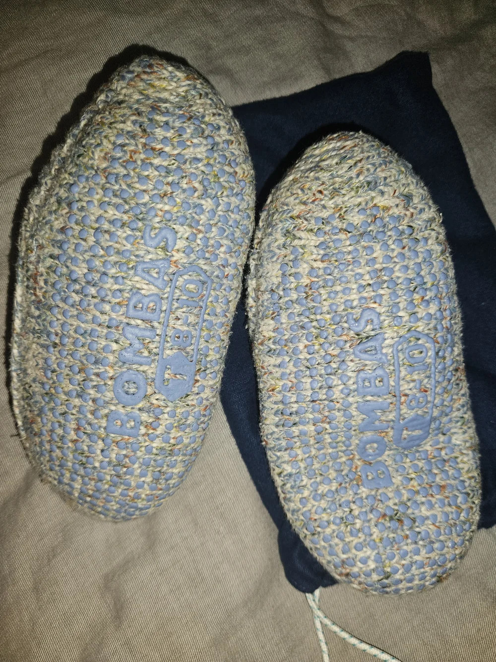 Bombas Speckled Knit Cozy Lined Kids Slipper Booties - Cream Multi